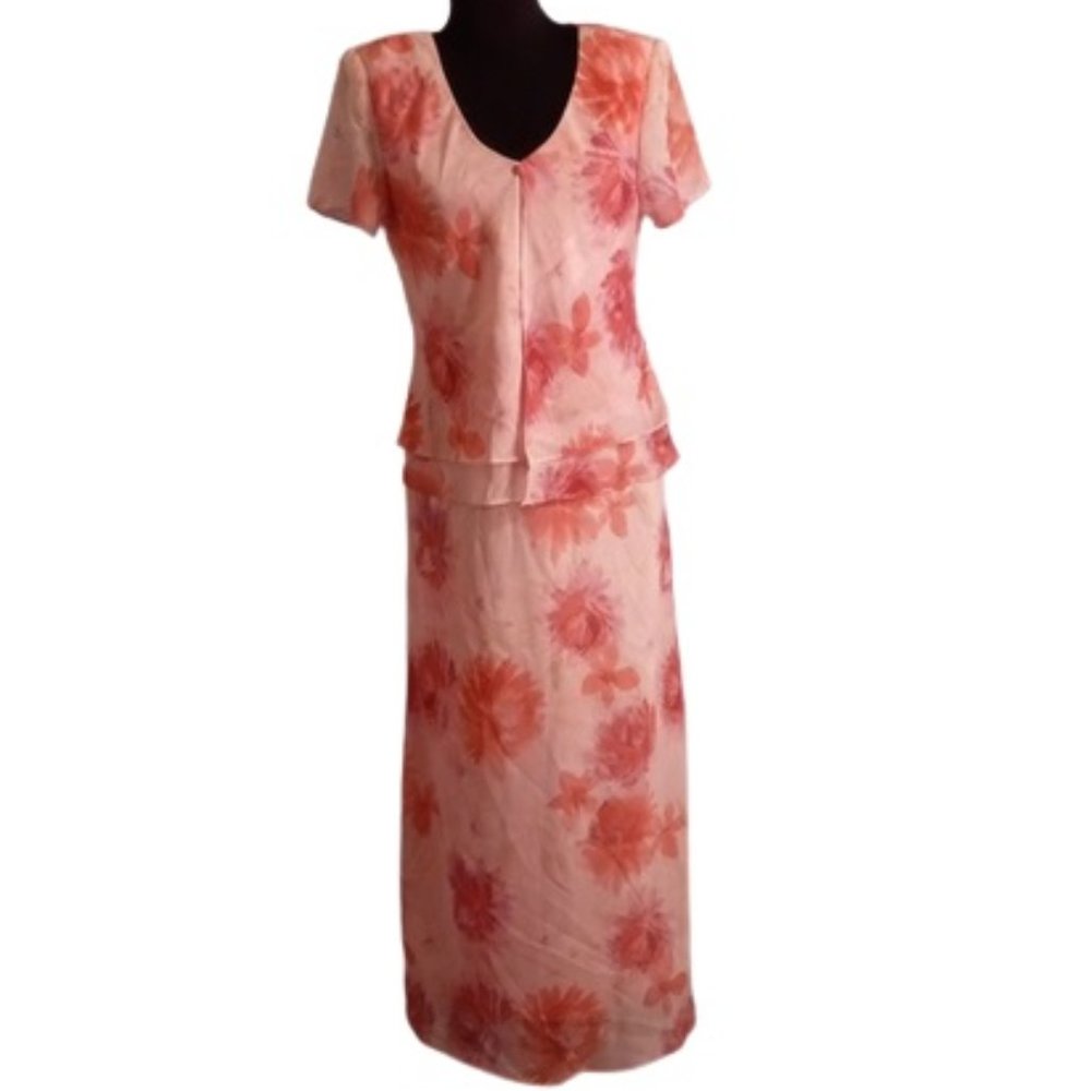 Coldwater Creek 6 Floral Summer Dress Pink Flyaway NEW